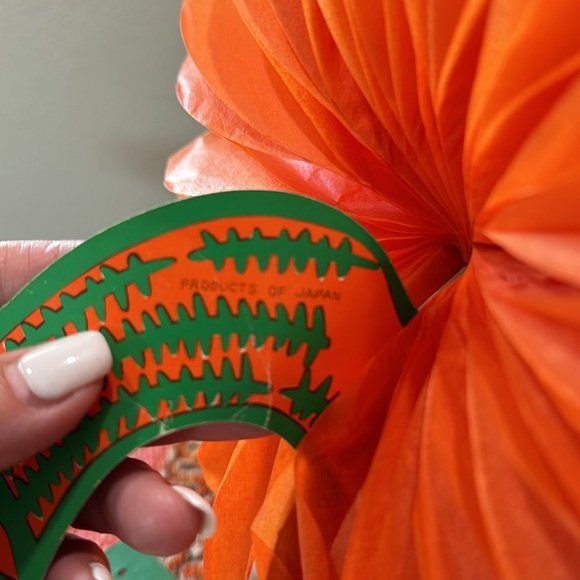 Vintage Beistle Pumpkin Honeycombs Set of 2 - Picture 5 of 12